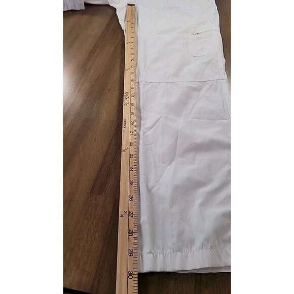 Chico’s Cargo Pants w/ Zip Pockets Sz 1 Medium White Lightweight EUC - Picture 7 of 8